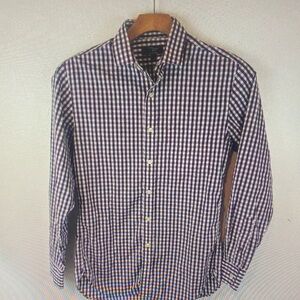 J. Crew Navy and White Checkered Button-Down Shirt